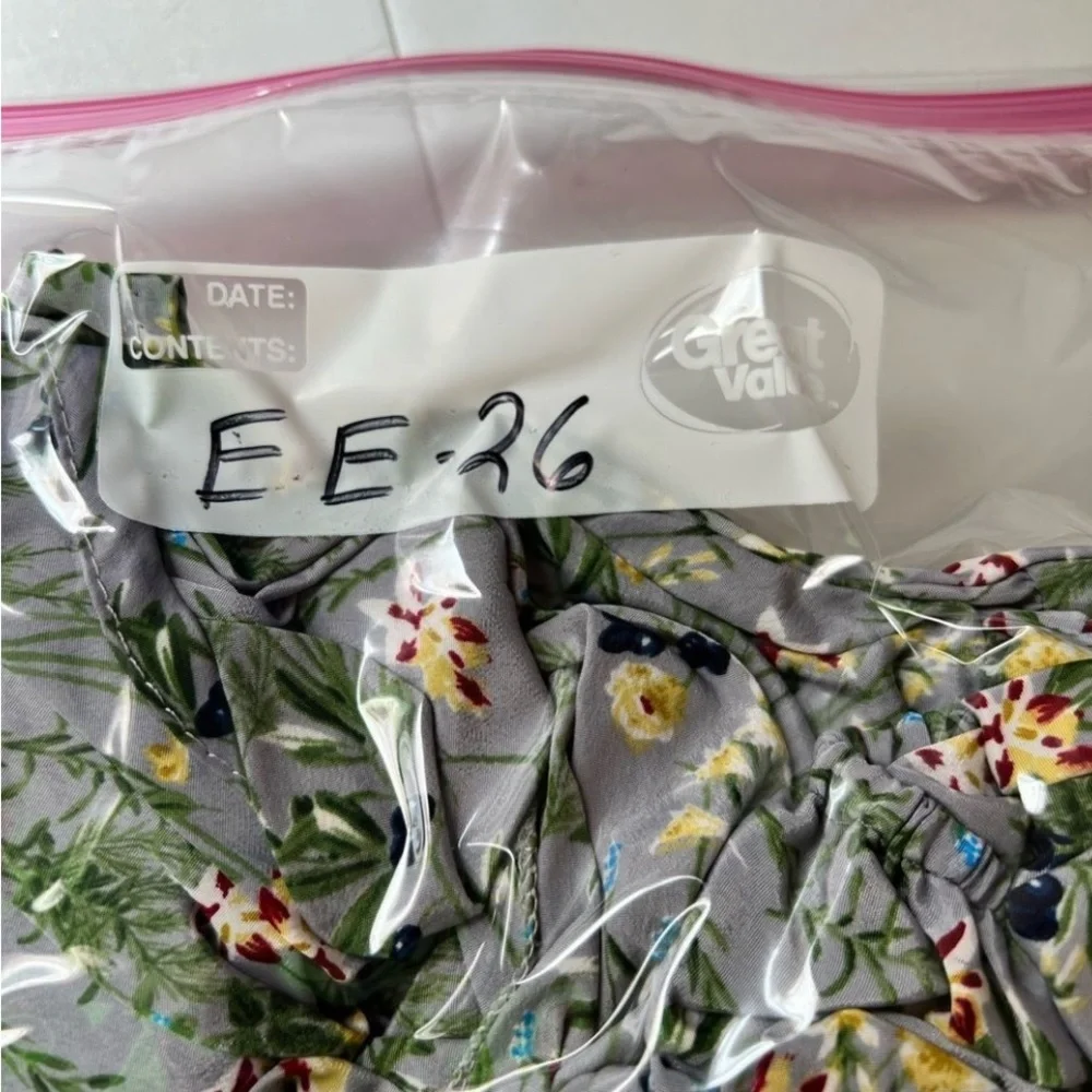 ❤️ SOLD Elan Women's Floral Off The Shoulder Prairie Maxi Dress Gray Yellow - Picture 14 of 17